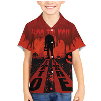 Halloween Nightmare Family Matching Mermaid Dress and Hawaiian Shirt Pumpkin-faced Jack O Lantern With a Scary Smile Blood Vibe - Wonder Print Shop
