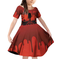 Halloween Nightmare Family Matching Off Shoulder Short Dress and Hawaiian Shirt Pumpkin-faced Jack O Lantern With a Scary Smile Blood Vibe - Wonder Print Shop