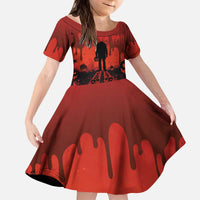 Halloween Nightmare Family Matching Puletasi and Hawaiian Shirt Pumpkin-faced Jack O Lantern With a Scary Smile Blood Vibe - Wonder Print Shop