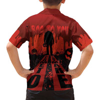Halloween Nightmare Family Matching Summer Maxi Dress and Hawaiian Shirt Pumpkin-faced Jack O Lantern With a Scary Smile Blood Vibe - Wonder Print Shop