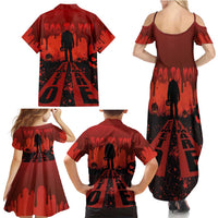 Halloween Nightmare Family Matching Summer Maxi Dress and Hawaiian Shirt Pumpkin-faced Jack O Lantern With a Scary Smile Blood Vibe - Wonder Print Shop