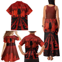 Halloween Nightmare Family Matching Tank Maxi Dress and Hawaiian Shirt Pumpkin-faced Jack O Lantern With a Scary Smile Blood Vibe - Wonder Print Shop