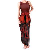 Halloween Nightmare Family Matching Tank Maxi Dress and Hawaiian Shirt Pumpkin-faced Jack O Lantern With a Scary Smile Blood Vibe - Wonder Print Shop