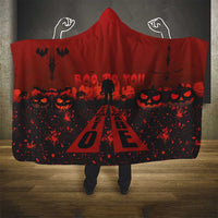 Halloween Nightmare Hooded Blanket Pumpkin-faced Jack O Lantern With a Scary Smile Blood Vibe