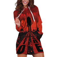 Halloween Nightmare Hoodie Dress Pumpkin-faced Jack O Lantern With a Scary Smile Blood Vibe - Wonder Print Shop