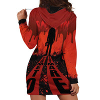 Halloween Nightmare Hoodie Dress Pumpkin-faced Jack O Lantern With a Scary Smile Blood Vibe - Wonder Print Shop