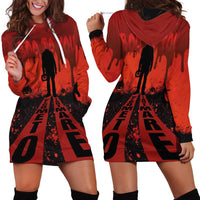 Halloween Nightmare Hoodie Dress Pumpkin-faced Jack O Lantern With a Scary Smile Blood Vibe - Wonder Print Shop