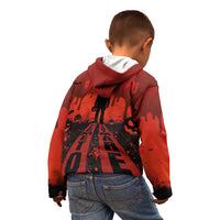 Halloween Nightmare Kid Hoodie Pumpkin-faced Jack O Lantern With a Scary Smile Blood Vibe - Wonder Print Shop