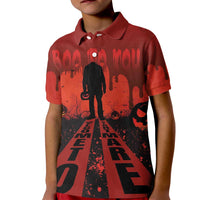 Halloween Nightmare Kid Polo Shirt Pumpkin-faced Jack O Lantern With a Scary Smile Blood Vibe - Wonder Print Shop