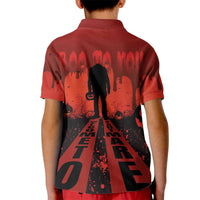 Halloween Nightmare Kid Polo Shirt Pumpkin-faced Jack O Lantern With a Scary Smile Blood Vibe - Wonder Print Shop