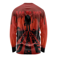 Halloween Nightmare Long Sleeve Shirt Pumpkin-faced Jack O Lantern With a Scary Smile Blood Vibe - Wonder Print Shop