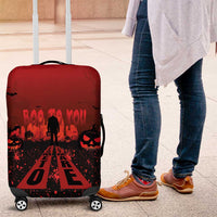 Halloween Nightmare Luggage Cover Pumpkin-faced Jack O Lantern With a Scary Smile Blood Vibe - Wonder Print Shop