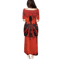 Halloween Nightmare Puletasi Pumpkin-faced Jack O Lantern With a Scary Smile Blood Vibe - Wonder Print Shop