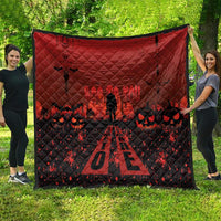 Halloween Nightmare Quilt Pumpkin-faced Jack O Lantern With a Scary Smile Blood Vibe - Wonder Print Shop