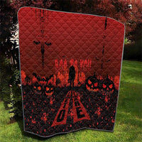 Halloween Nightmare Quilt Pumpkin-faced Jack O Lantern With a Scary Smile Blood Vibe - Wonder Print Shop