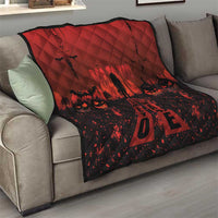 Halloween Nightmare Quilt Pumpkin-faced Jack O Lantern With a Scary Smile Blood Vibe - Wonder Print Shop