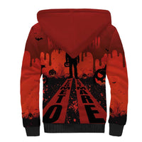 Halloween Nightmare Sherpa Hoodie Pumpkin-faced Jack O Lantern With a Scary Smile Blood Vibe - Wonder Print Shop
