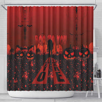 Halloween Nightmare Shower Curtain Pumpkin-faced Jack O Lantern With a Scary Smile Blood Vibe