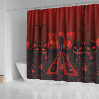 Halloween Nightmare Shower Curtain Pumpkin-faced Jack O Lantern With a Scary Smile Blood Vibe