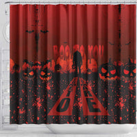 Halloween Nightmare Shower Curtain Pumpkin-faced Jack O Lantern With a Scary Smile Blood Vibe