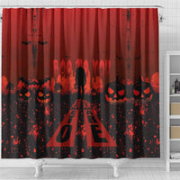 Halloween Nightmare Shower Curtain Pumpkin-faced Jack O Lantern With a Scary Smile Blood Vibe