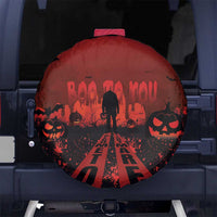 Halloween Nightmare Spare Tire Cover Pumpkin-faced Jack O Lantern With a Scary Smile Blood Vibe - Wonder Print Shop
