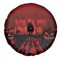 Halloween Nightmare Spare Tire Cover Pumpkin-faced Jack O Lantern With a Scary Smile Blood Vibe - Wonder Print Shop