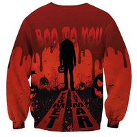 Halloween Nightmare Sweatshirt Pumpkin-faced Jack O Lantern With a Scary Smile Blood Vibe - Wonder Print Shop