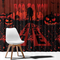 Halloween Nightmare Window Curtain Pumpkin-faced Jack O Lantern With a Scary Smile Blood Vibe - Wonder Print Shop