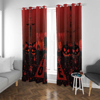 Halloween Nightmare Window Curtain Pumpkin-faced Jack O Lantern With a Scary Smile Blood Vibe - Wonder Print Shop