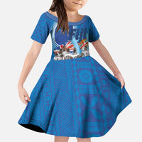 Fiji Rugby Sevens Kid Short Sleeve Dress Commemorate Gold Medal - Rio de Janeiro 2016 - Wonder Print Shop