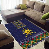 Philippines Merry Christmas Area Rug Maligayang Pasko with Parol and Xmas Pattern Barong Style - Wonder Print Shop