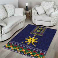 Philippines Merry Christmas Area Rug Maligayang Pasko with Parol and Xmas Pattern Barong Style - Wonder Print Shop
