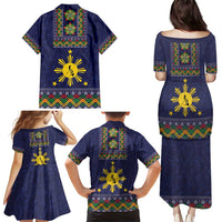 Philippines Merry Christmas Family Matching Puletasi and Hawaiian Shirt Maligayang Pasko with Parol and Xmas Pattern Barong Style - Wonder Print Shop