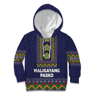 Philippines Merry Christmas Kid Hoodie Maligayang Pasko with Parol and Xmas Pattern Barong Style - Wonder Print Shop