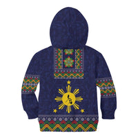 Philippines Merry Christmas Kid Hoodie Maligayang Pasko with Parol and Xmas Pattern Barong Style - Wonder Print Shop