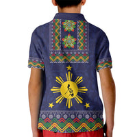 Philippines Merry Christmas Kid Polo Shirt Maligayang Pasko with Parol and Xmas Pattern Barong Style - Wonder Print Shop