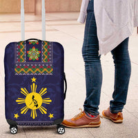 Philippines Merry Christmas Luggage Cover Maligayang Pasko with Parol and Xmas Pattern Barong Style - Wonder Print Shop