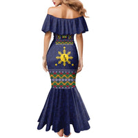Philippines Merry Christmas Mermaid Dress Maligayang Pasko with Parol and Xmas Pattern Barong Style - Wonder Print Shop