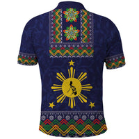 Philippines Merry Christmas Polo Shirt Maligayang Pasko with Parol and Xmas Pattern Barong Style - Wonder Print Shop