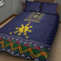 Philippines Merry Christmas Quilt Bed Set Maligayang Pasko with Parol and Xmas Pattern Barong Style - Wonder Print Shop