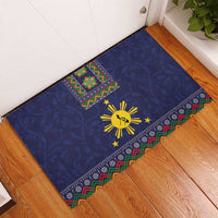 Philippines Merry Christmas Rubber Doormat Maligayang Pasko with Parol and Xmas Pattern Barong Style - Wonder Print Shop
