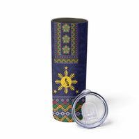 Philippines Merry Christmas Skinny Tumbler Maligayang Pasko with Parol and Xmas Pattern Barong Style - Wonder Print Shop