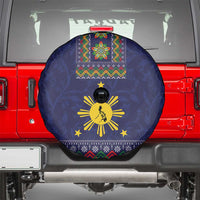 Philippines Merry Christmas Spare Tire Cover Maligayang Pasko with Parol and Xmas Pattern Barong Style - Wonder Print Shop