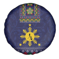 Philippines Merry Christmas Spare Tire Cover Maligayang Pasko with Parol and Xmas Pattern Barong Style - Wonder Print Shop