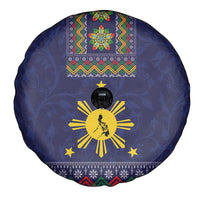 Philippines Merry Christmas Spare Tire Cover Maligayang Pasko with Parol and Xmas Pattern Barong Style - Wonder Print Shop