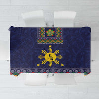 Philippines Merry Christmas Tablecloth Maligayang Pasko with Parol and Xmas Pattern Barong Style - Wonder Print Shop