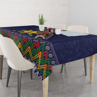 Philippines Merry Christmas Tablecloth Maligayang Pasko with Parol and Xmas Pattern Barong Style - Wonder Print Shop