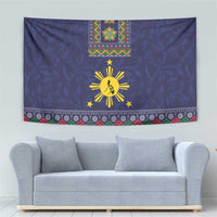 Philippines Merry Christmas Tapestry Maligayang Pasko with Parol and Xmas Pattern Barong Style - Wonder Print Shop