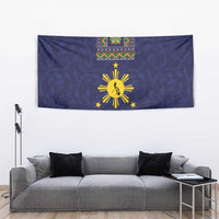 Philippines Merry Christmas Tapestry Maligayang Pasko with Parol and Xmas Pattern Barong Style - Wonder Print Shop